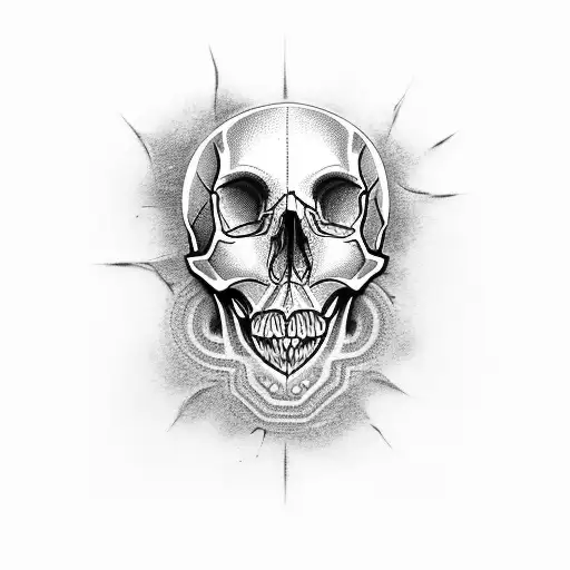 A Skull With The Mouth Open