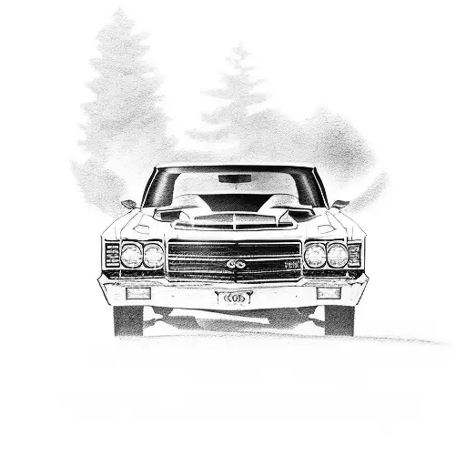 A Man Autobody Work On A Burgandy 1970 Chevelle With A Little Boy Sitting On The Rear Fender