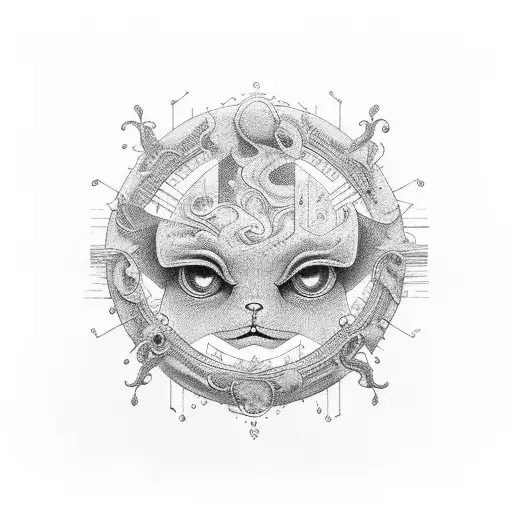 Semicolon With Japanese Word Encirle To The Semicolon