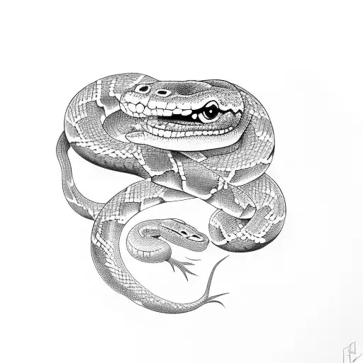 A Philosophical Symbol Incorporated Into A Snake's Body