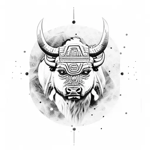 Mayan Buffalo With Latin America And Space Theme