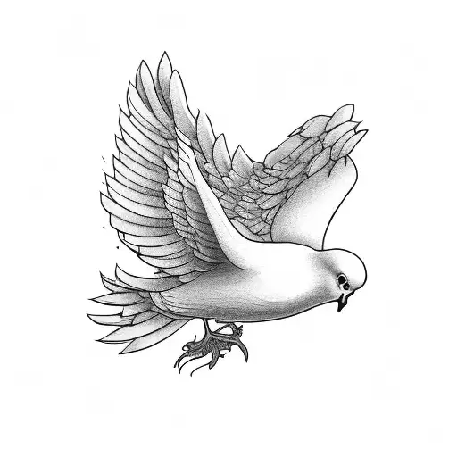 Dove With Note Passage Saying Rip Dad