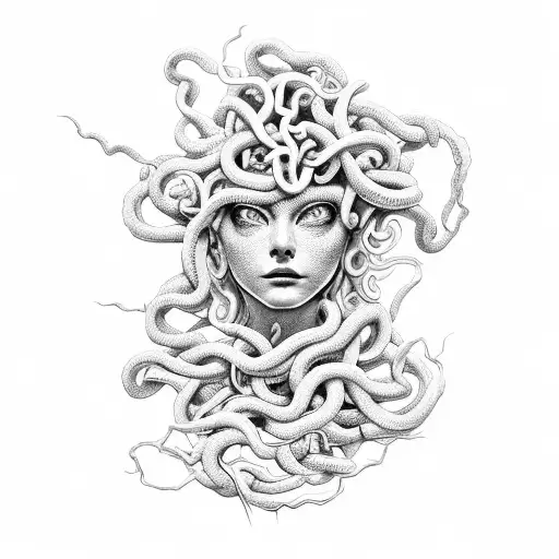 Medusa Intertwined With A Japanese Ragon