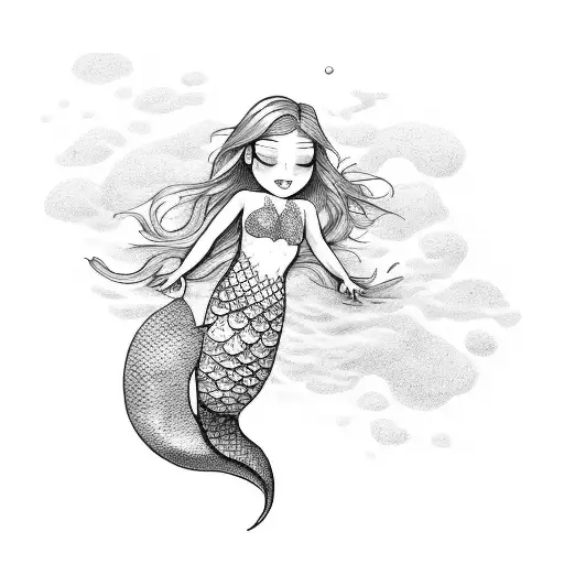 Mermaid Kissung A Boy Under Water