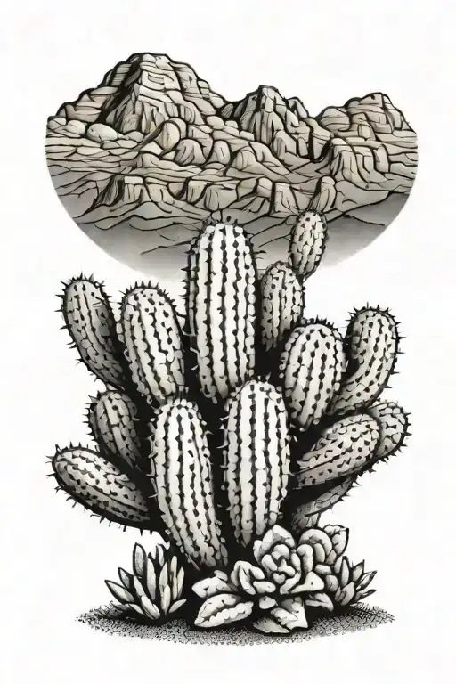 Sandia Mountains Albuquerque With Cactus Growing