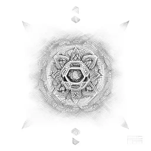 Samurai With Mandala Pattern