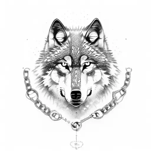 Wolf With Chain