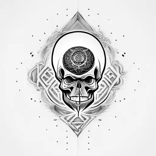 Skull With Symbol On Forehead