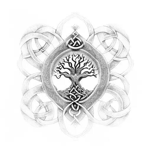 Celtic Trinity Knot Tree Of Life
