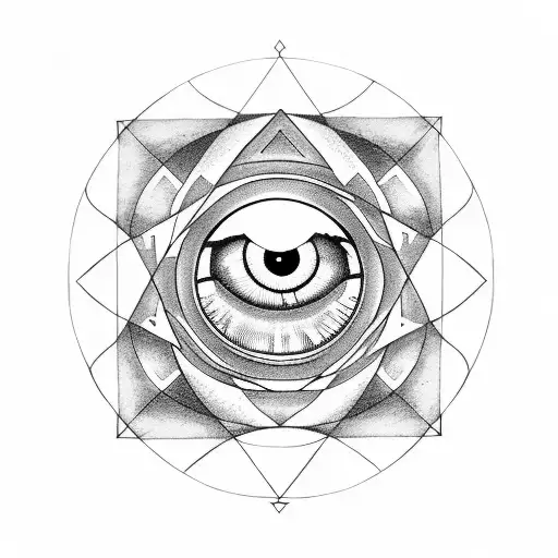 Merging Symbol Of Eye And Triangle As A