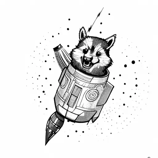 Rocket From Guardian Of The Galaxy Holding A Gun