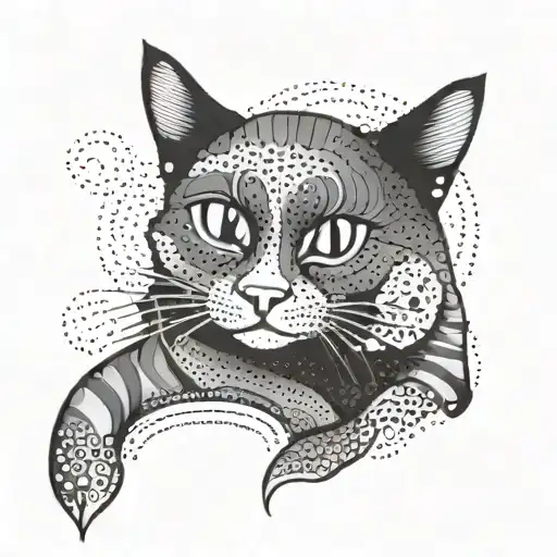 Black Nad White Cat Sitting