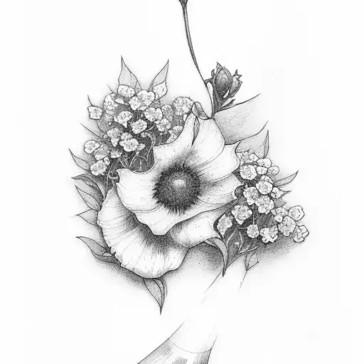 August Birth Flower With The July Birth Flower And The Names Nellie With August And Noah With July