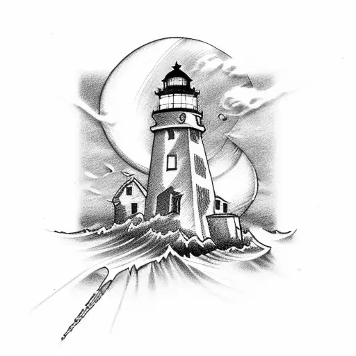 Lighthouse With Storm And Skulls