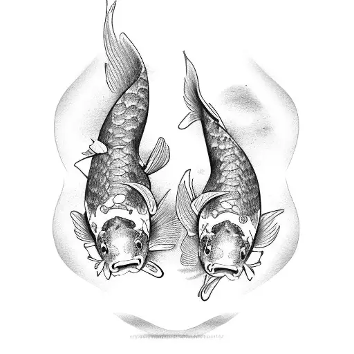 2 Koi Fish With Roses