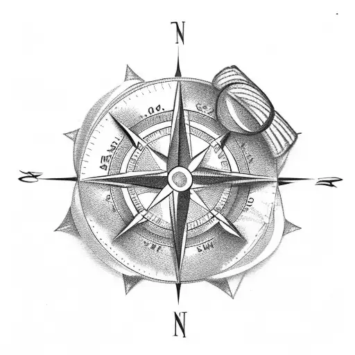A Compass Surrounded By Musical Instruments And Camping Symbols