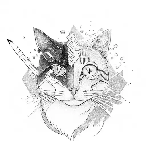 Design A Tattoo Featuring A Cat Playing Rainbow 6 Siege