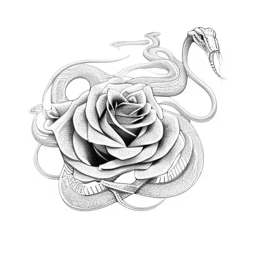 Snake And Roses