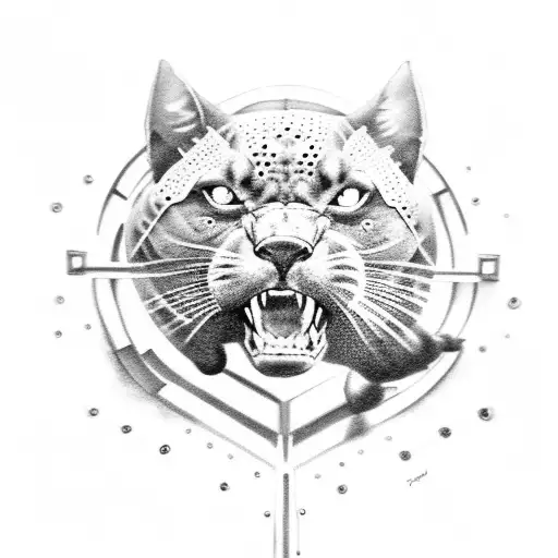 Black Panther Climbing Stairs Claws Going Into Skin