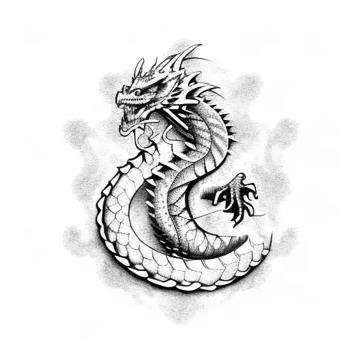 Dragon With Letter D