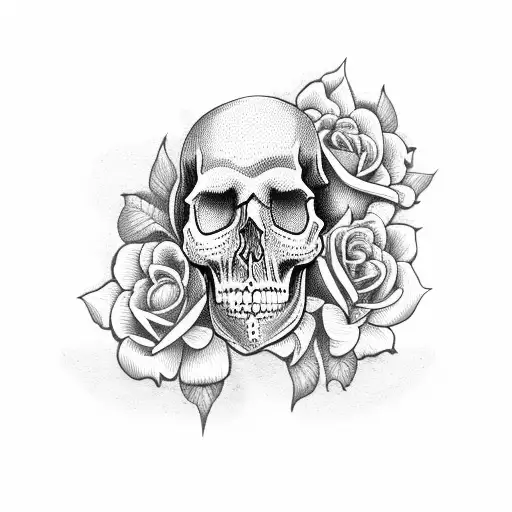 Skull With Roses