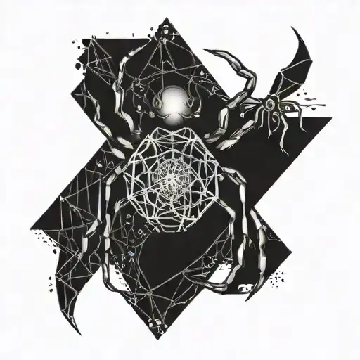 An Abstract Representation Of A Spider Made Out Of Circuitry And Techno Elements