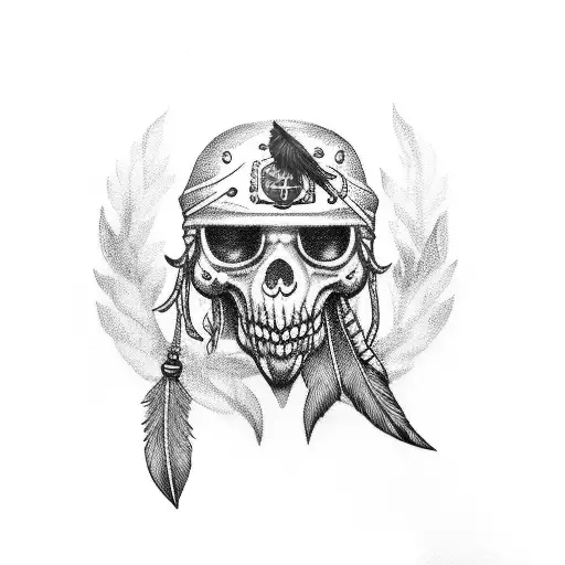 Small Parot With One Red Feather And A Pirate Band