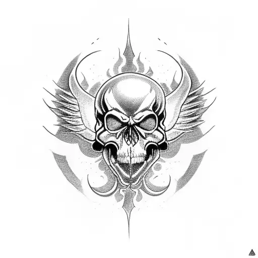 Emt Emblem Surrounded By Fiery Demon Skulls
