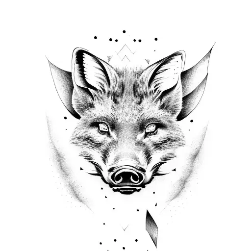 Forearm Half Boar Half Fox Face