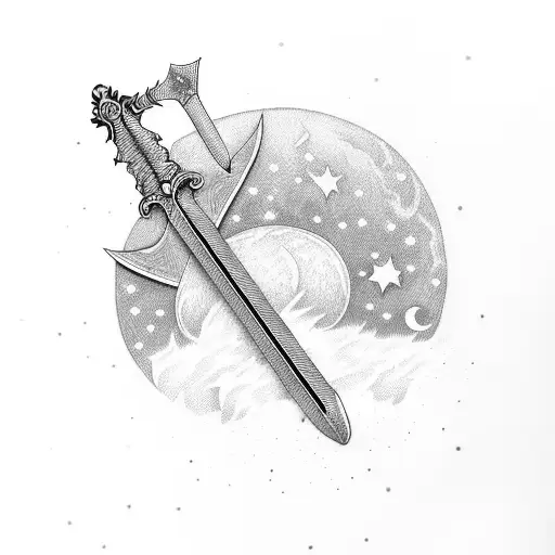 Sword With Stars Sunset Vanilla