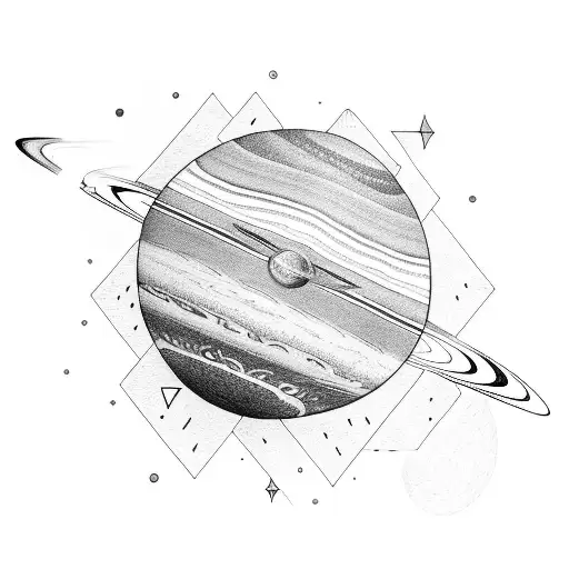 Saturn And Astronaut