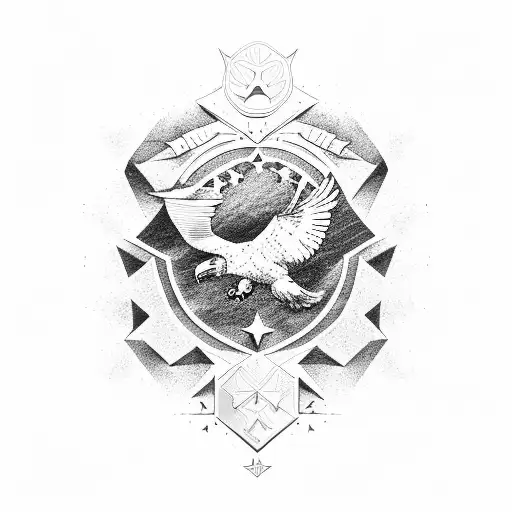 An Eagle Soaring Through The Sky With The United States Air Force Logo