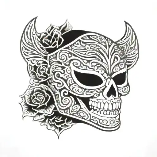 Lucha Libre Mask Skull Mouth