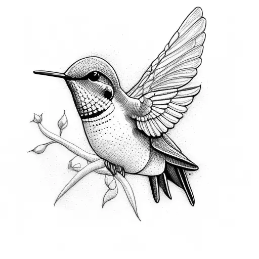 Hummingbird Line Art