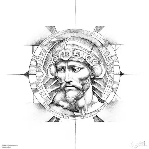 Michelangelo's Interpretation Of God And Adam In A Aztec Style