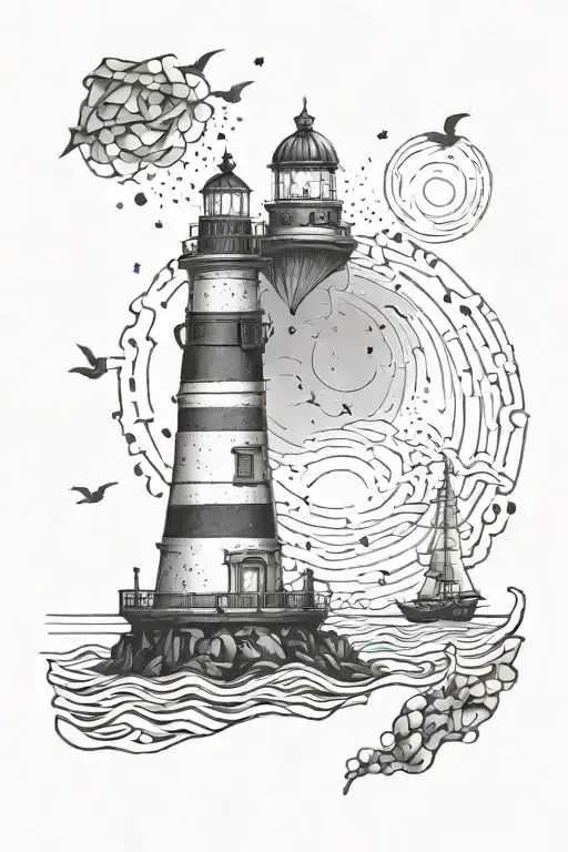 A Lighthouse And A Ship
