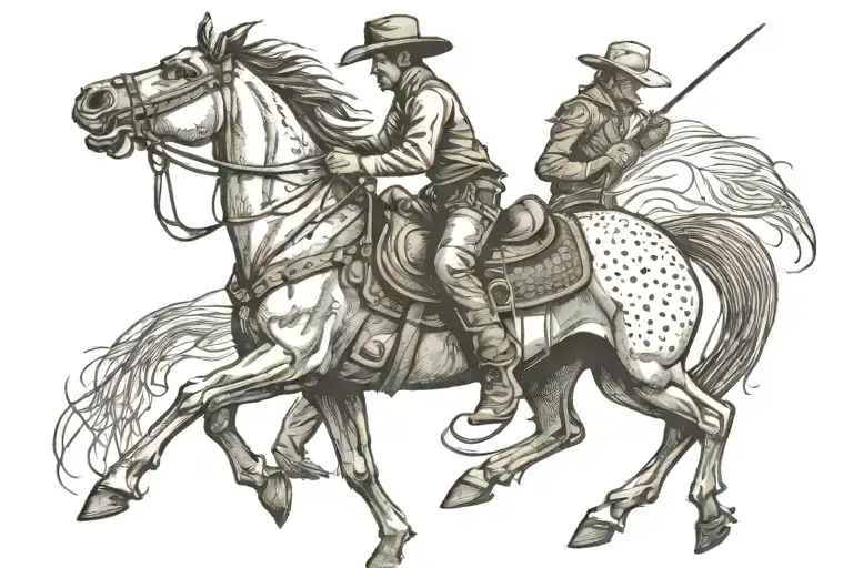 Cowboy Riding A Horse
