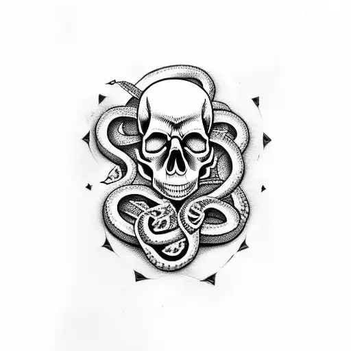 Skull With Snake
