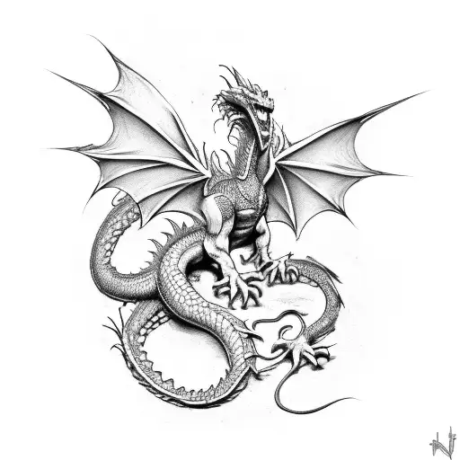 Dragon No Wings Facing Front