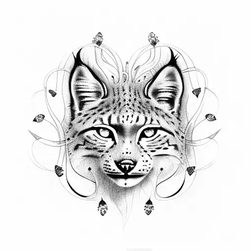 Tree Of Life With Lynx Crow And Snake