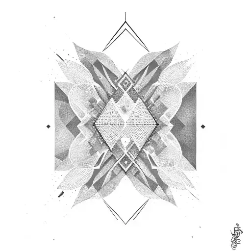 A Geometric Design Incorporating The Names Layla And Lele In An Abstract Way