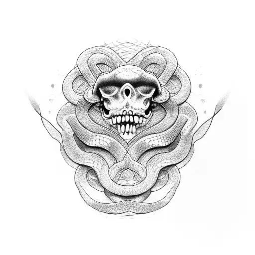 Decomposing Snake On The Side Of Head