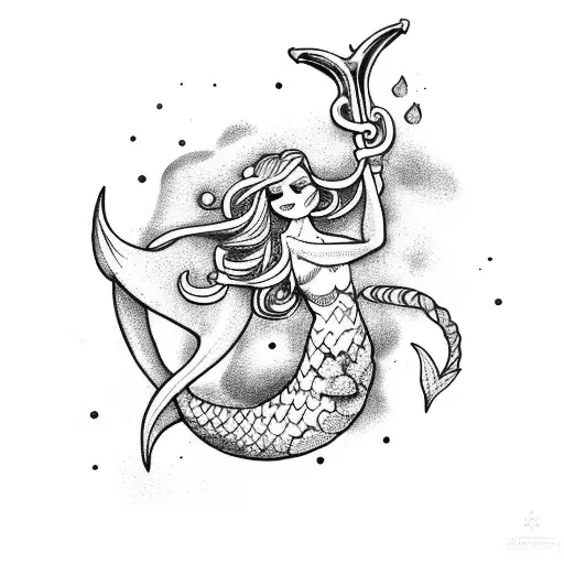 Mermaid With Anchor And Helm