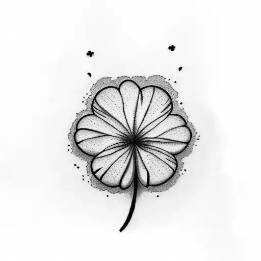 Four Leaf Clover With Heather