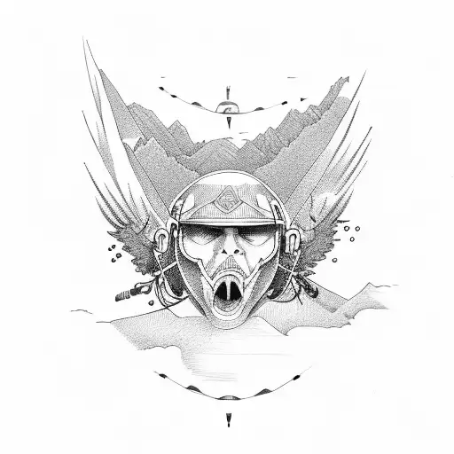 Paragliding Over Mountain