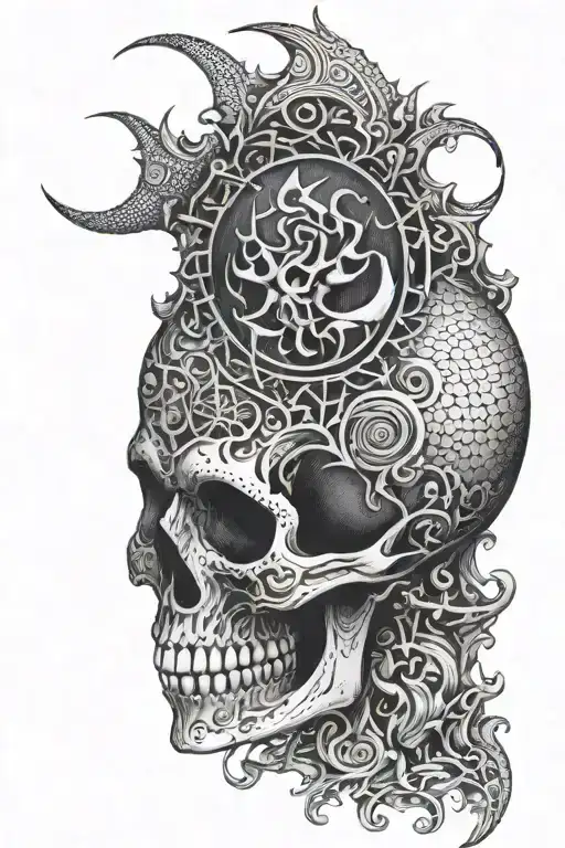 Sideview Satanic Skull