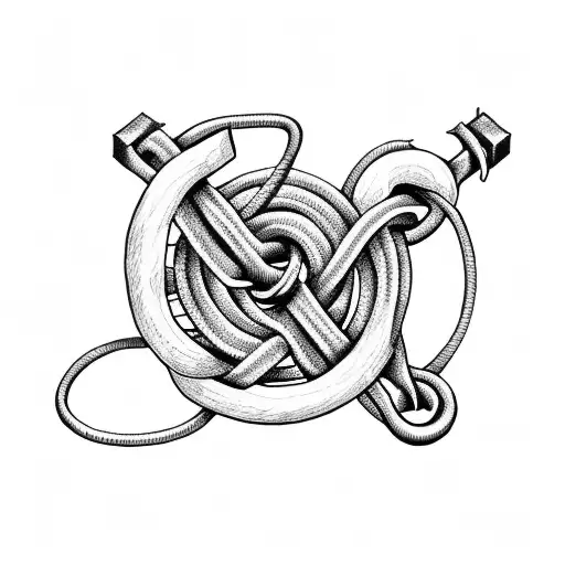 Circle Rope With Square Knot And Fishing Hook