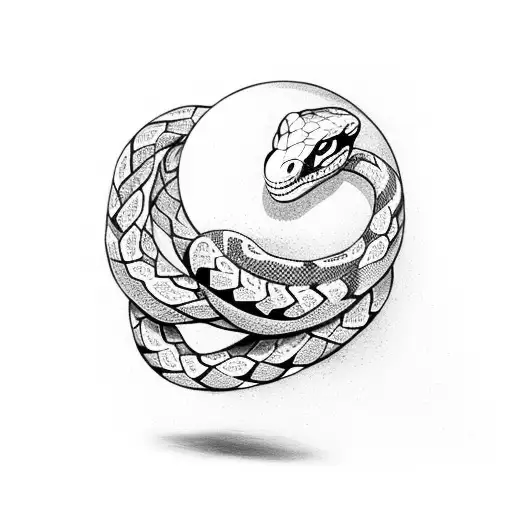Snake Wrapped Around A Basketball