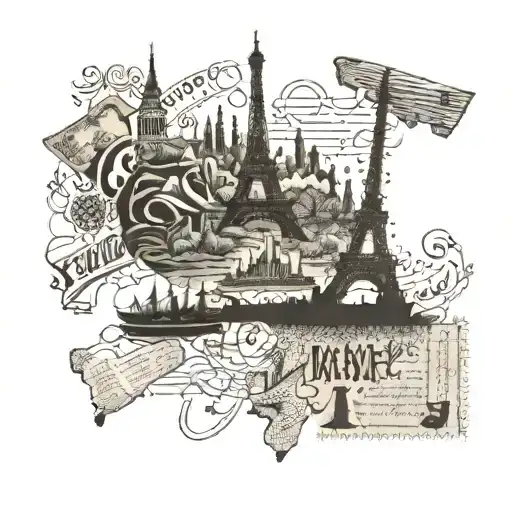 A Love Letter Written In Different Languages With Travel Landmarks As Background