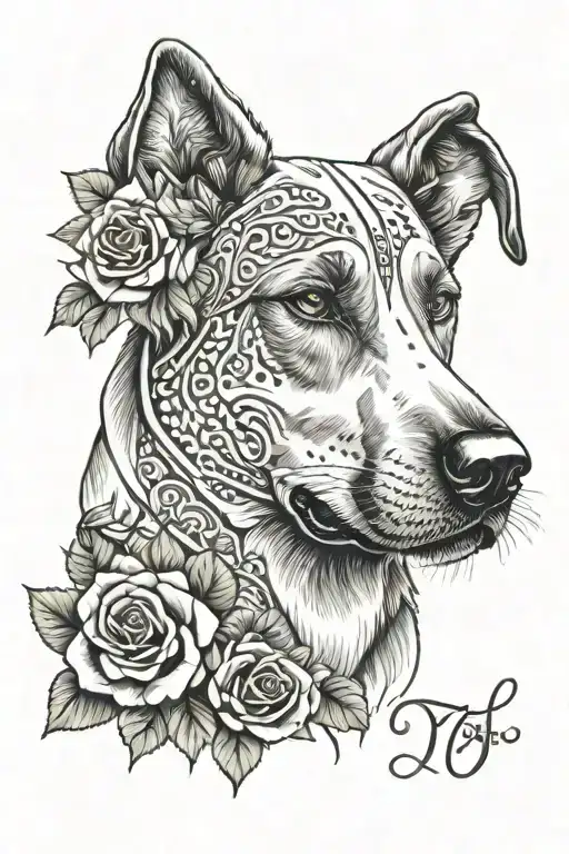 Army Dog Tages With Roses Intertwined